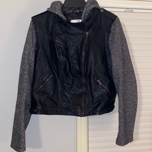 Faux Leather Bomber Jacket XXL